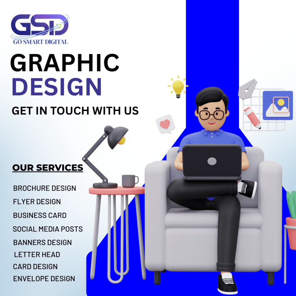 Professional graphic designer working on digital artwork for GoSmartDigital.com using modern design tools